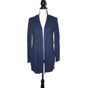 Faded Glory Cardigan Sweater Blue M Long Sleeve Knit Pockets